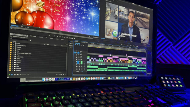 Video Editing Workstation at Arcay Studios running Adobe Premiere and DaVinci Resolve Studio